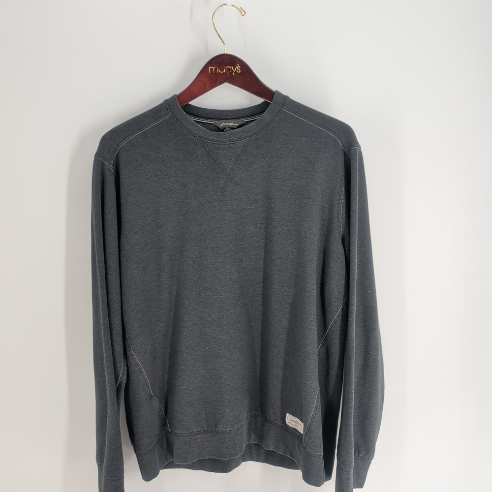 Vintage‎ Eddie Bauer Crew Neck Fleece Pullover Sweatshirt Charcoal Gray Size M